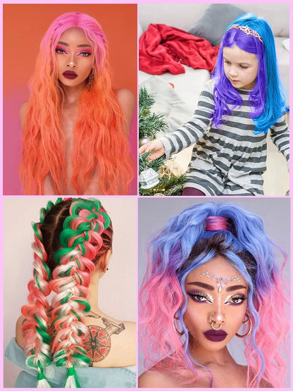 6 Colors Temporary Hair Chalk Combs, Kalolary Metallic Glitter Hair Chalks Birthday Girls Washable Color for Kids Hair Dyeing Party, Cosplay, Halloween, Christmas, Easter