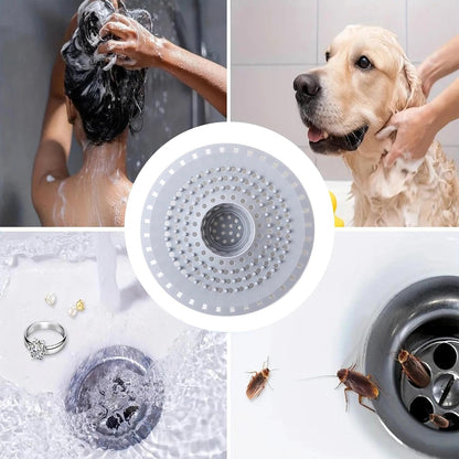 1 Pack Silicone Shower Drain Hair Catcher, Silicone Sink Strainer Protector Shower Drain Cover Hair Stopper Trap Sink Filter for Bathroom Bathtub Kitchen
