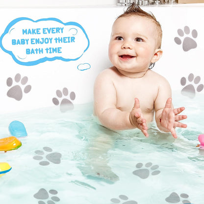 Mudder 20 Pcs Non Slip Bathtub Stickers Non Slip Shower Sticker Adhesive Paw Decals Treads Non Slip Traction to Tubs Bathtub Stickers Anti Slip Applique for Bathtub Pools, Boats, Stairs