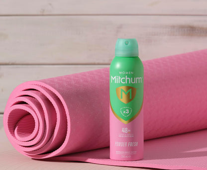 Mitchum Women Triple Odor Defense 48HR Protection Deodorant Spray &amp; Antiperspirant (200ml), Powder Fresh
