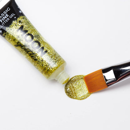 Classic Fine Face &amp; Body Glitter Gel by Moon Glitter - Red - Cosmetic Festival Glitter Face Paint for Face, Body, Hair, Nails - 12ml