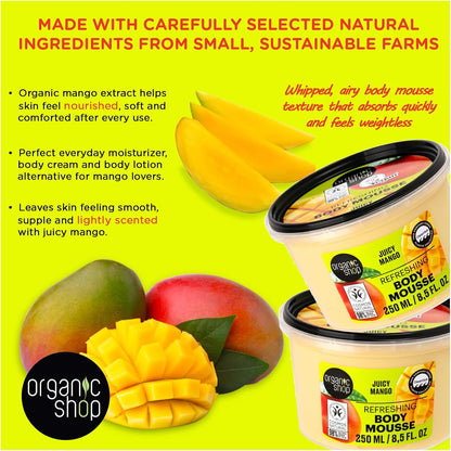 Organic Shop Body Mousse Refreshing Juicy Mango, 250 ml