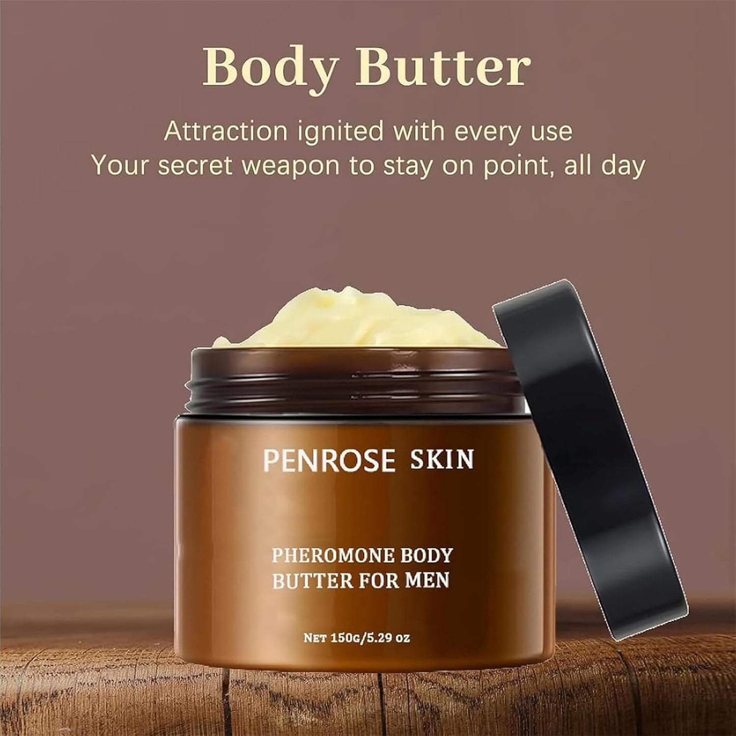 Penrose Skin Pheromone Body Butter for Men, Cologne-Infused Moisturizer &amp; Scent Balm, Long-Lasting Hydration &amp; Attractive Fragrance, Non-stick, Alcohol-Free, for Dry &amp; Sensitive Skin (2pcs)