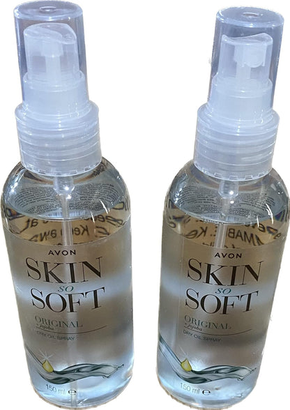 2 x Avon Skin So Soft Dry Oil Body Spray Insect Mosquito Mosi Repellant Properties