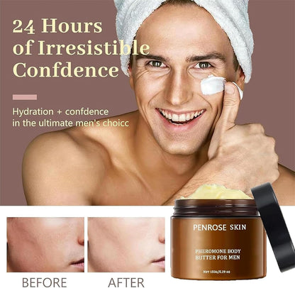 Penrose Skin Pheromone Body Butter for Men, Cologne-Infused Moisturizer &amp; Scent Balm, Long-Lasting Hydration &amp; Attractive Fragrance, Non-stick, Alcohol-Free, for Dry &amp; Sensitive Skin (2pcs)