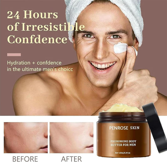 Penrose Skin Pheromone Body Butter for Men, Cologne-Infused Moisturizer &amp; Scent Balm, Long-Lasting Hydration &amp; Attractive Fragrance, Non-stick, Alcohol-Free, for Dry &amp; Sensitive Skin (2pcs)
