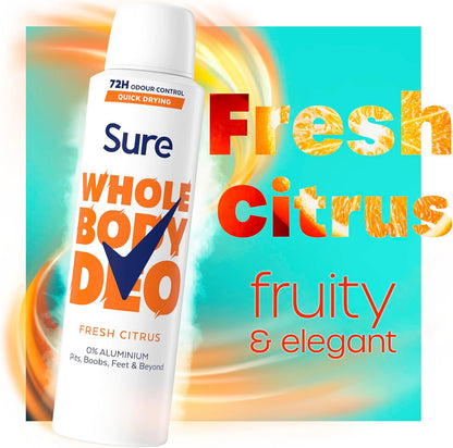 Sure Women Fresh Citrus 72h Whole Body Deodorant Spray 150ml