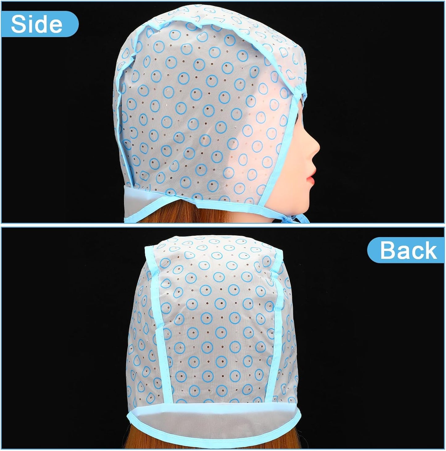 6 Pcs Hair Highlighting Caps, Hair Coloring Cap with Plastic Hooks Disposable Highlighting Dyeing Cap for Salon Hairs Dyeing Hairdressing