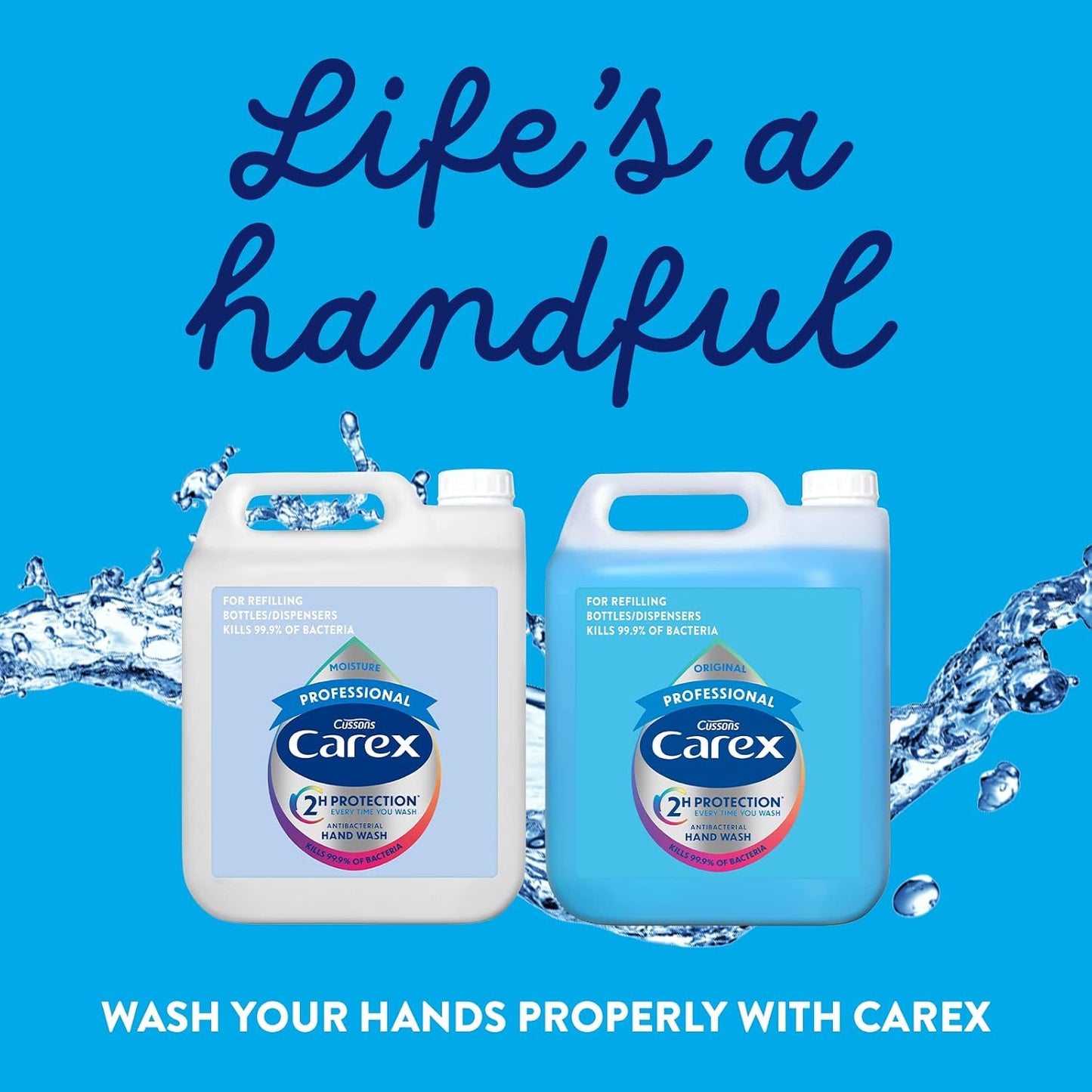 Carex Original Professional Antibacterial Hand Wash - Bulk Buy Eco Refill, Gentle &amp; Effective Liquid Hand Soap (2 X 5L)