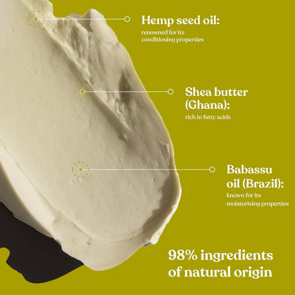 The Body Shop Hemp Body Butter (1x 200ml), Heavy-Duty Body Moisturiser for Ultra-Dry Skin, 96hr Hydration with Shea Butter, Vegan Body Moisturiser for Women