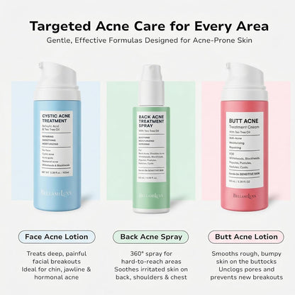 BellamiLuxx Butt Acne Clearing Treatment Cream: Body Acne Treatment Lotion for Folliculitis and Pimples on Back, Buttocks, Thighs With 2% Salicylic Acid &amp; Tea Tree Oil - Butt Cream for Smooth Skin