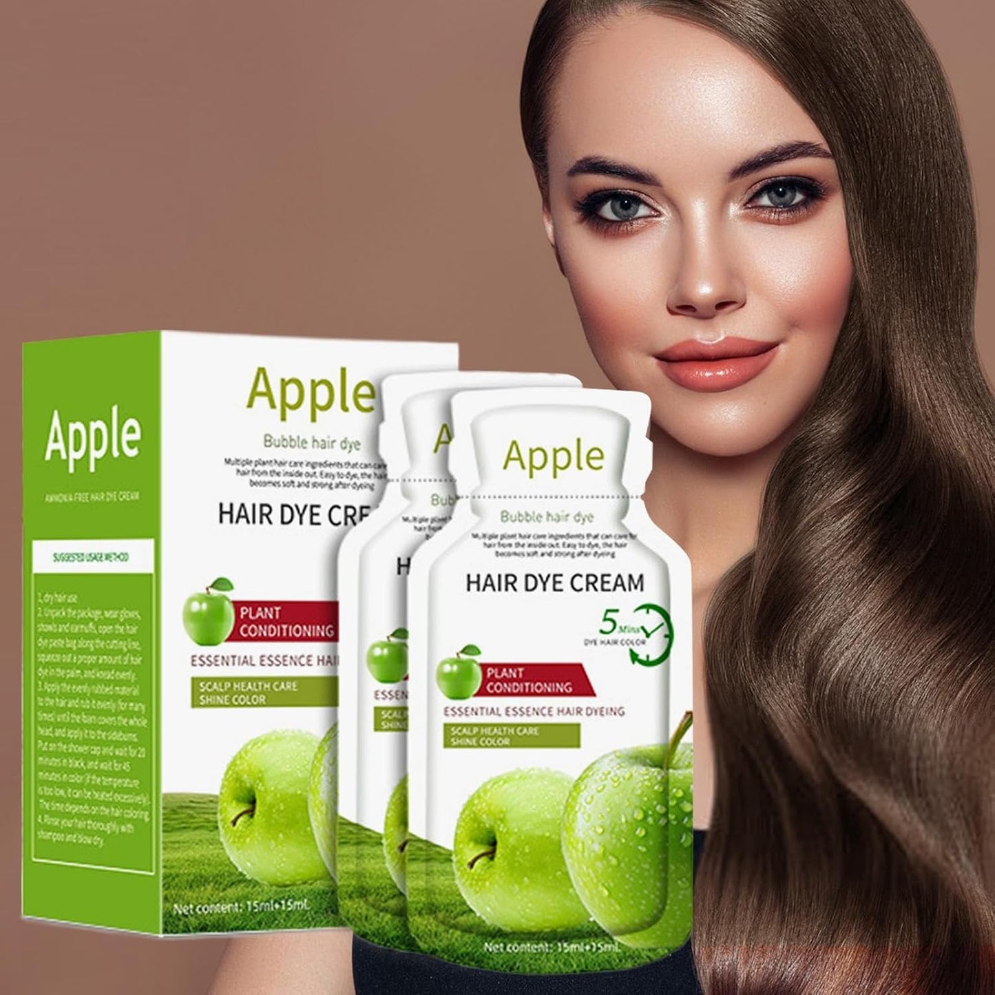 Colour Hair Dye, 300 ml Colouring Cream with Grey Cover, Fruity Fragrance, Long-Lasting Colour Holding, Natural Plant Extracts for Salon, Home, Beginners &amp; Family