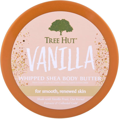 Tree Hut Vanilla Whipped Shea Body Butter 238.1 g with Natural Shea Butter for Nourishing Essential Body Care