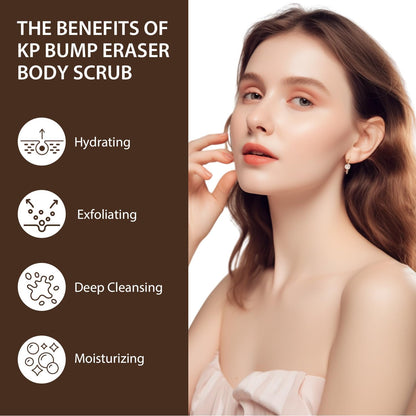 KP Bump Eraser Body Scrub, Coffee Scrub with AHA BHA, Exfoliating Body Scrub for Bikini Area, Body Exfoliator Exfoliant for Chicken Skin Strawberry Leg Scrub