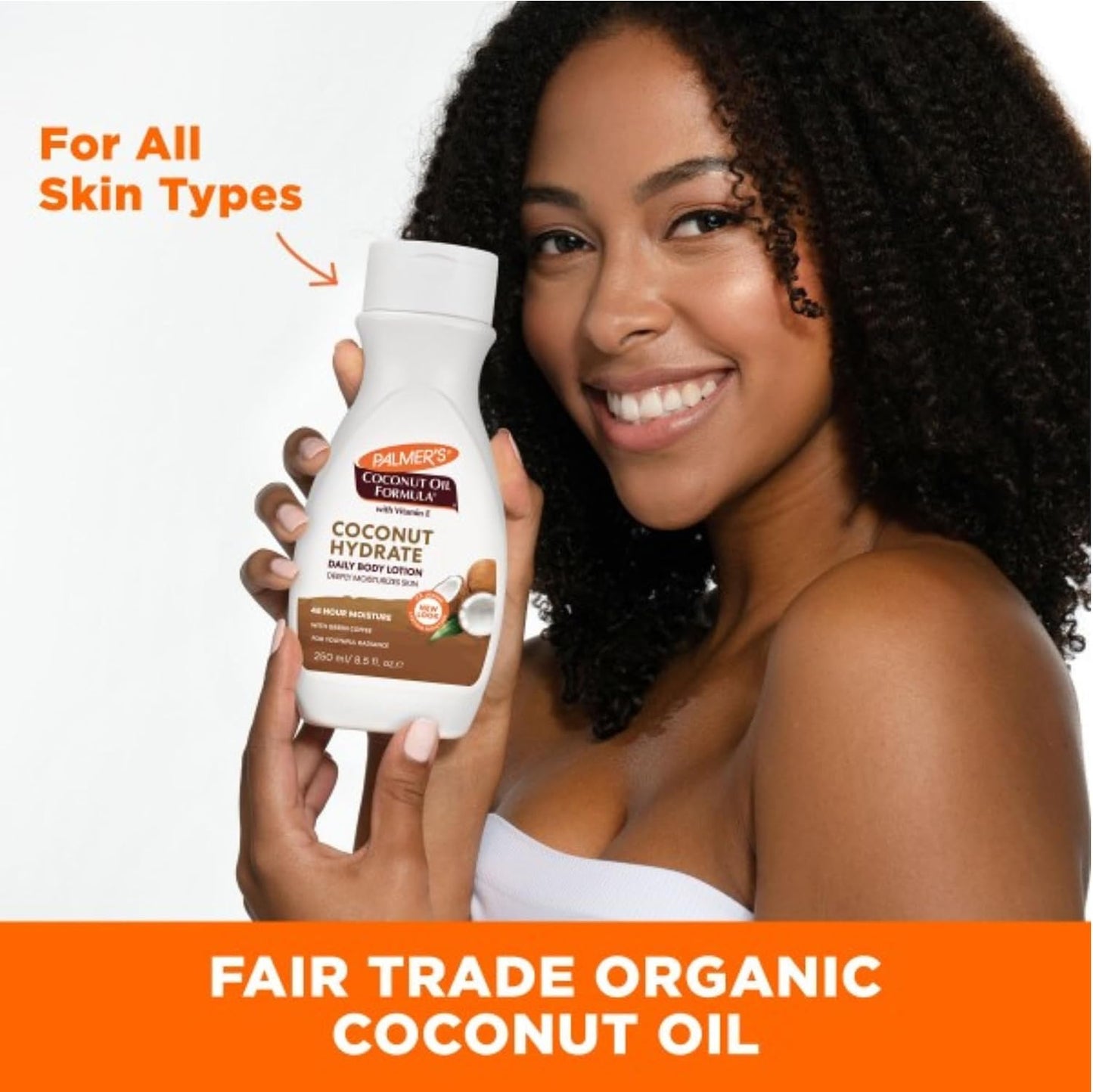 Palmer's Coconut Oil Body Lotion with Vitamin E 250ml – Deep Hydration Moisturiser for Dry Skin, 48 Hour Moisture, Nourishing Daily Body Cream with Spatula