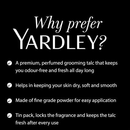 Yardley London Gold Deodorizing Talc for Men, 100g