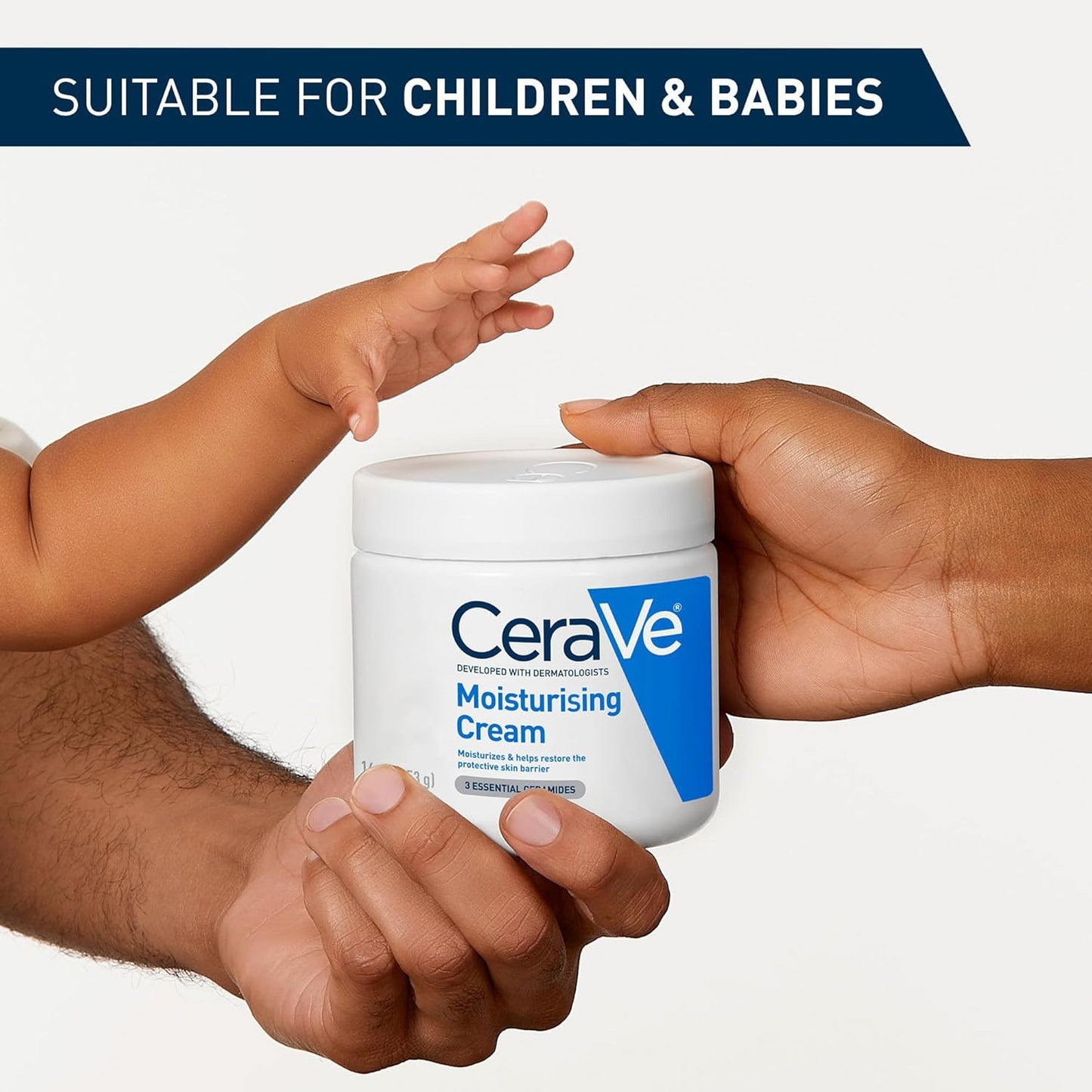 CeraVe Moisturising Cream for Dry to Very Dry Skin With 3 Essential Ceramides, Hyaluronic Acid, Face &amp; Body Cream, Fast Absorbing, Dermatologist Developed, 562ml