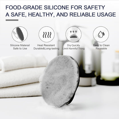 BEAUTAIL Silicone Body Scrubber, Gentle Exfoliating Brush on Sensitive Skin | Soft Silicone Shower Scrubber for Body, Bathroom Essentials for Women, Men &amp; Kids, More Hygienic than Loofah. 1-Pack, Black