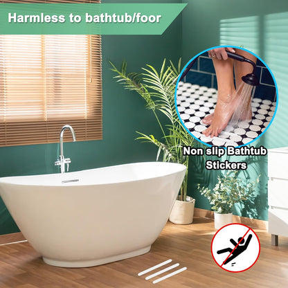 M METERXITY 36 PCS Anti Slip Shower Stickers White Bathtub Non-Slip Stickers Safety Bathtub Strips Adhesive Decals with Scraper for Shower/BathTub/Stairs Steps/Floor/Ladders