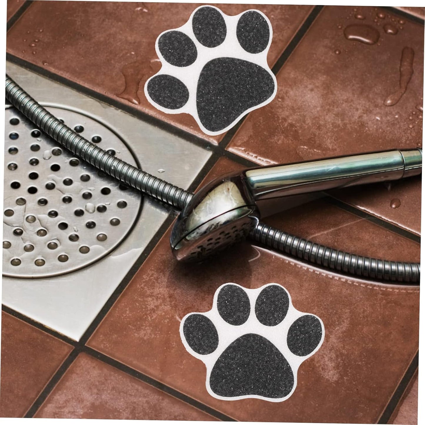 Anti-Slip Paw Print Stickers 9.5X9.5 Inch Non Slip Bath Decals for Bathtub Shower Floor and Stairs Adhesive Decorative Safety Grip Pads