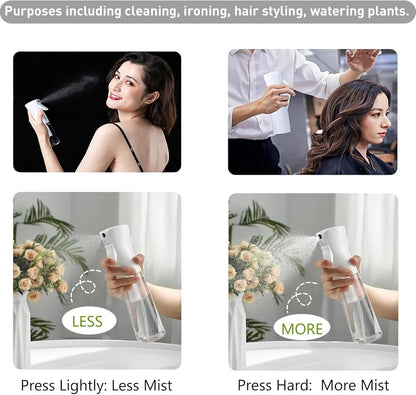 3 PCS Plastic Hair Dye Oil Applying Applicator with Graduated Scale, Root Comb Applicator and Continuous Spray Bottle, 200ml(white)