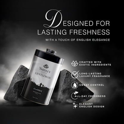 Yardley London Gentleman Classic Talcum Powder 250 g