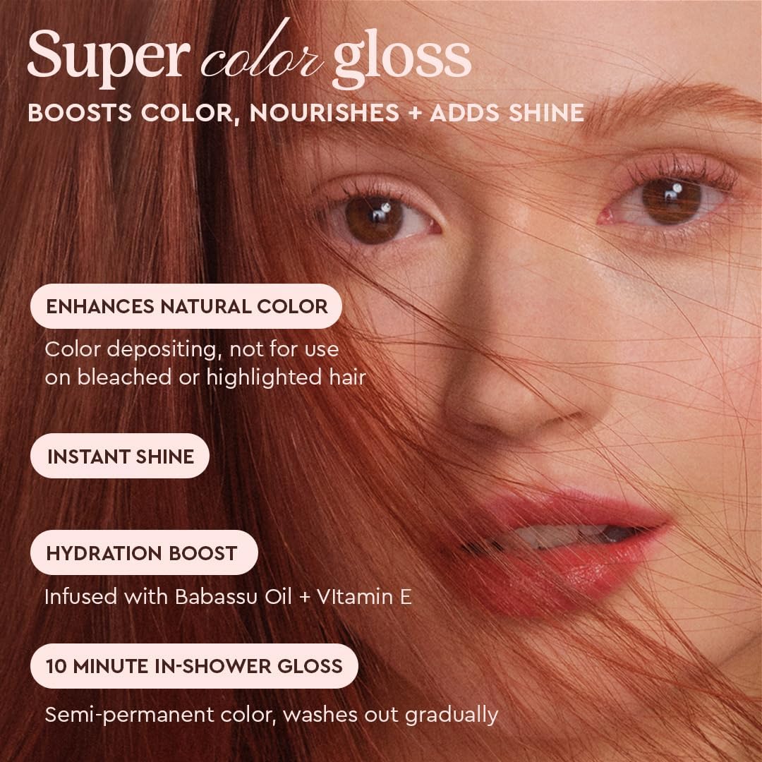 Glaze Supergloss Color Conditioning Gloss – Hydrating Semi-Permanent Colour Hair Gloss &amp; Shine Boost – Colour Depositing Mask - Vegan, Cruelty-Free – 190ml - Auburn Spice - Auburn Red