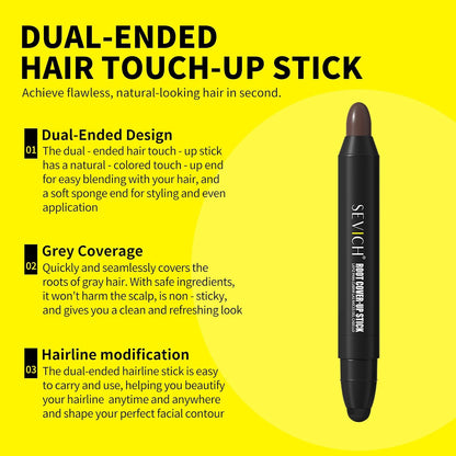 Sevich Root Cover Up Stick – Instant Gray Hair Coverage, Root Repair, Natural Concealer for Hairline, Roots, and Sides for Women and Men, Plant-Based, 48H Makeup, Dark Brown