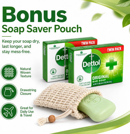 Dettol Soap Original Antibacterial Bar - 4 Twin Pack, 8 x 100g Antibacterial Hand &amp; Body Soap Bar – Disinfects and Kills 99.99% of Germs, Ideal for Handwashing and Cleansing