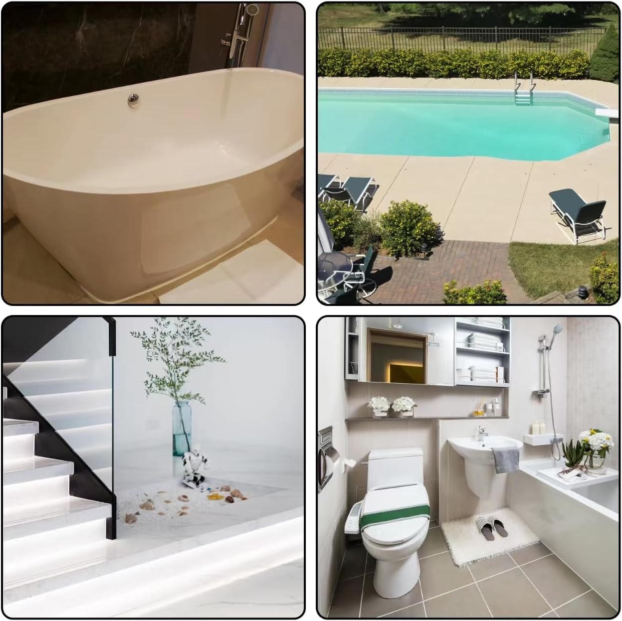 36pcs Non Slip Bathtub Stickers - High Adhesive Anti Slip Shower Grips (Clear)