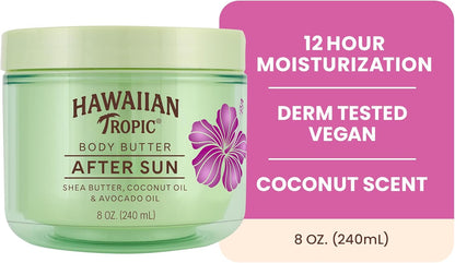 Hawaiian Tropic After Sun Lotion Moisturizer and Hydrating Body Butter with Coconut Oil, 226.8 grams