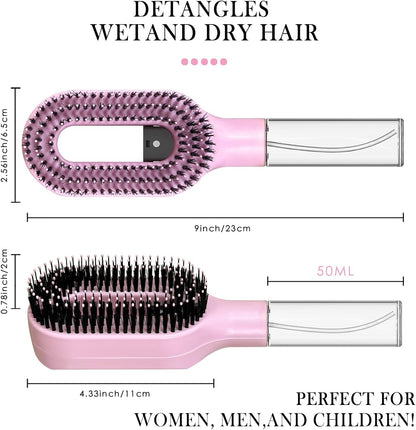 2 in 1 Detangling Brush, with Integrated Spray Atomizer, Detangling Brush for Curly and Wavy Hair, for Curly, Wavy, and Straight Hair, Anti-Tangle Brush for Hair Care