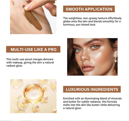 Butter Glow Bronzing Serum - Liquid Bronzing Drops - Shimmer Body Oil - Nourishing Skincare Bronzing Drops - Natural Sunkissed Complexion Flawless Skin