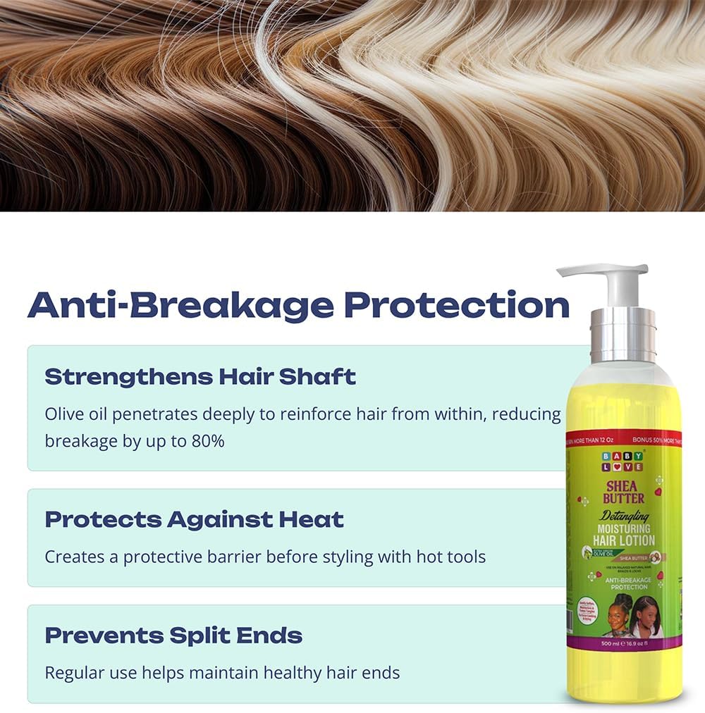 BABY LOVE KIDS NATURAL SHEA BUTTER DETANGLING MOISTURIZING LOTION 500ML