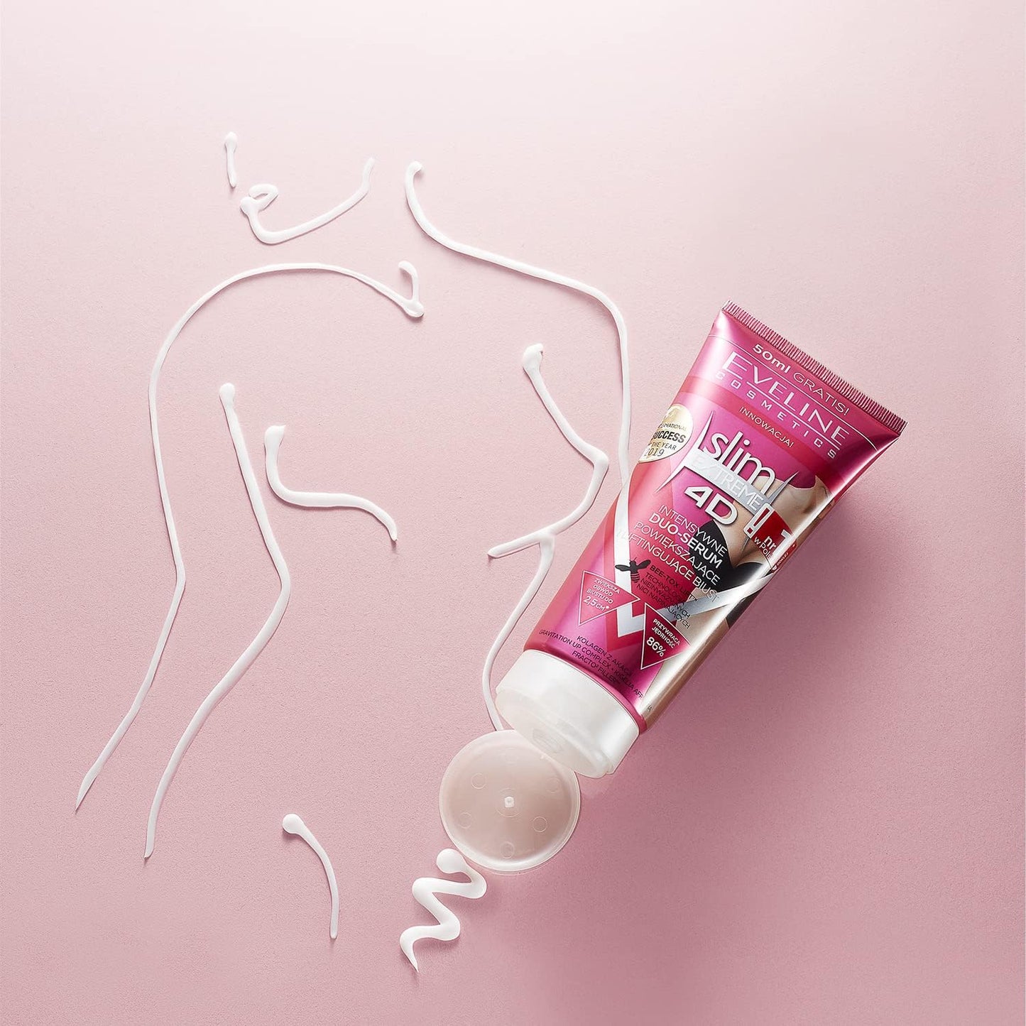 Eveline Cosmetics Slim Extreme 4D Intensive Bust Enhancement &amp; Firming Serum with BEE-TOX LIFT™, 200 ml - Breast Firming, Anti-Aging &amp; Cellulite Reduction
