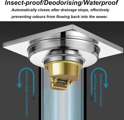 Drain Valve Sewer Core, Shower Floor Drain Backflow Preventer with Cuttable Gasket, Anti-Smell Plug for Floor Water Drainage (Grey)