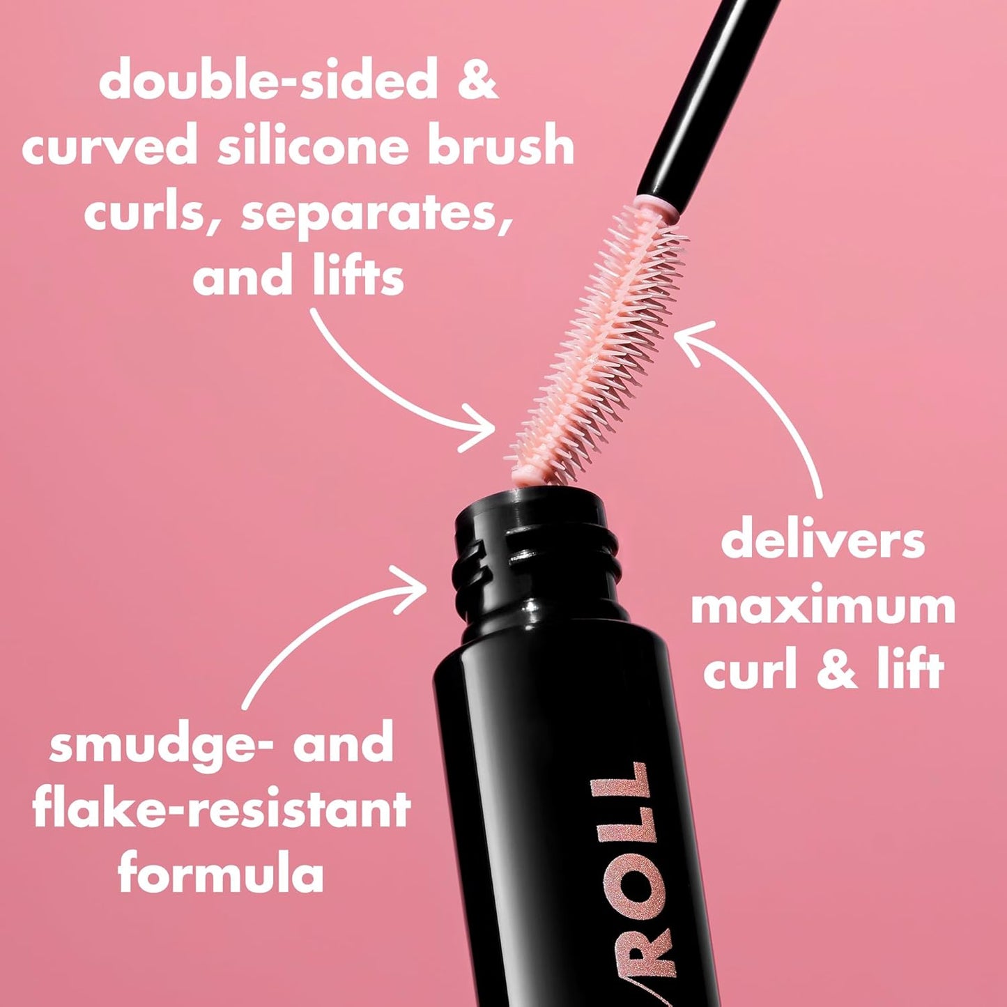 e.l.f. Lash 'N Roll Mascara, Curling Mascara For Visibly Lifted Lashes, Lifts &amp; Separates Lashes. Long-Lasting Formula, Vegan &amp; Cruelty-Free, Black