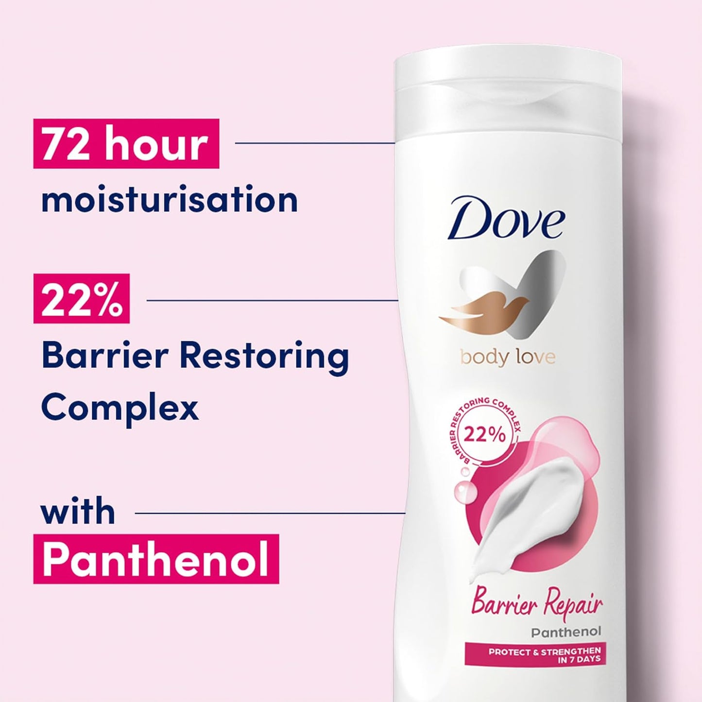 Dove Body Love Barrier Repair Body Lotion body moisturiser with panthenol to protect and strengthen skin in 7 days 400ml