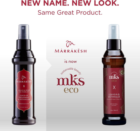 MKS Eco X, Original Scent - 4 fl. oz. - Leave-In Treatment &amp; Detangler - Moroccan Argan Oil, Hemp Seed Oil - Vegan &amp; Cruelty-Free
