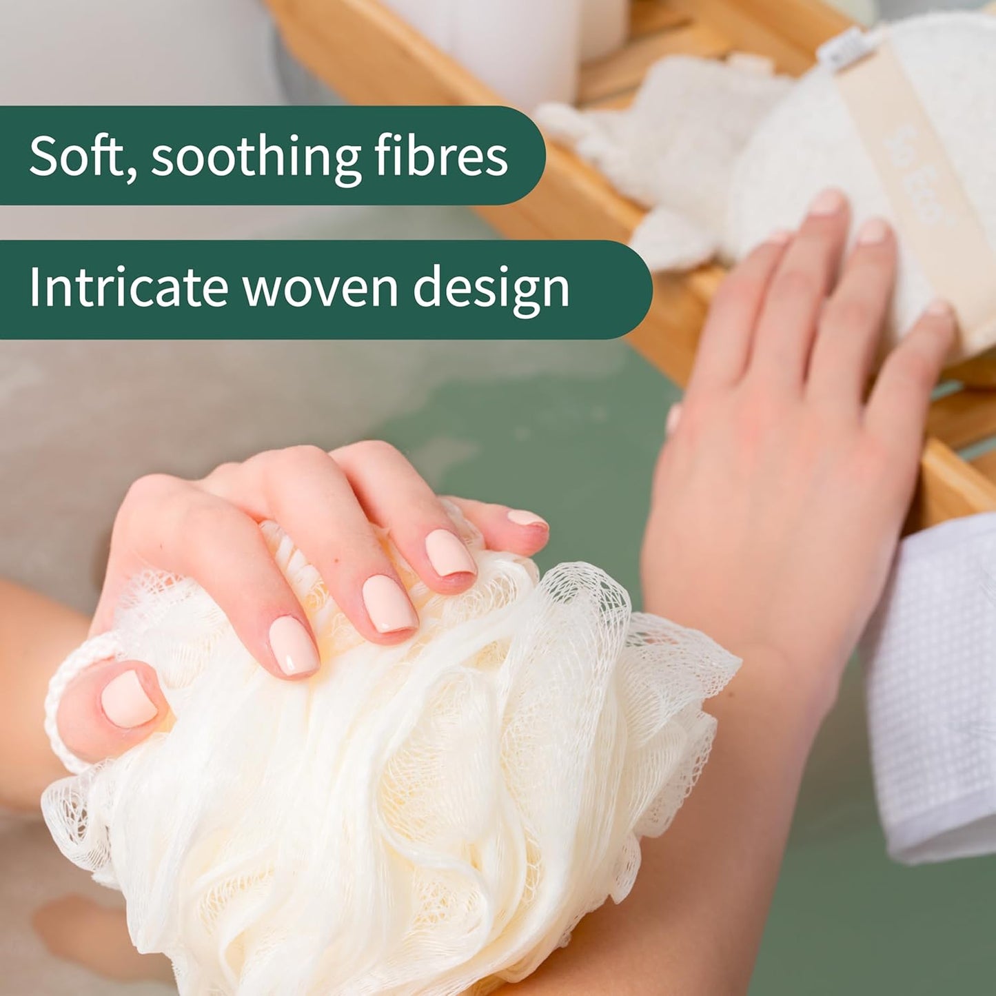 So Eco Bath &amp; Shower Pouf – 100% Recycled Netting, Gentle Exfoliating Sponge for Daily Cleansing – Vegan &amp; Plastic-Free Packaging - 70g