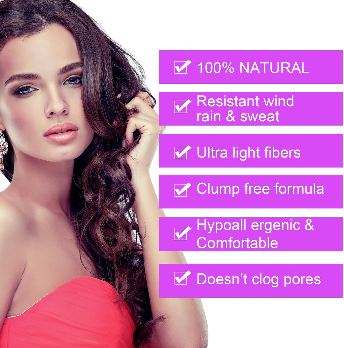 Hair Fibres,Hair Building Fibres &amp; Hair Fibres for Thinning Hair Instantly Undetectable &amp; Natural,Completely Conceals Hair Loss Hair Filler Hair Thickener &amp; Topper for Women Dark Brown