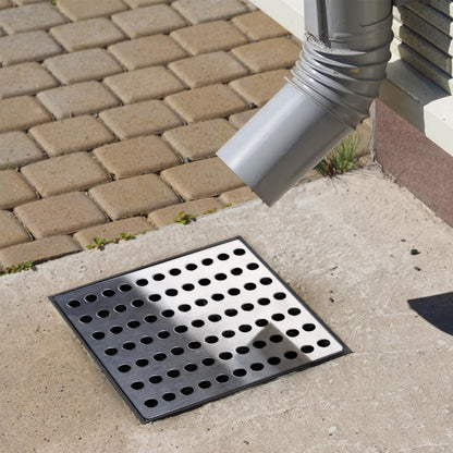Steel Drain Cover 15 X 15cm - Pack of 2 Rustproof Swirl Drain Covers Outdoor &amp; Indoor - Durable Mesh Drainage Covers Suitable as Shower Drain Cover, Garden Leaf Guard (2)