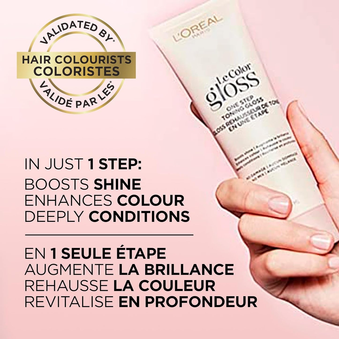 L'Oreal Paris One Step Toning Hair Gloss, In-Shower At Home Use, Boosts Shine, Enhances Color, Conditioning, Brass Neutralizing, No Damage, No Mix, Ammonia free, Paraben free