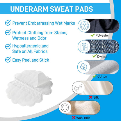 Armpit Sweat Pads - Disposable Underarm Sweat Pads - Antiperspirant Absorbent Odour Blocker Pads Armpit Dress Shields, Fights Hyperhidrosis,For Men &amp; Women (30 Pads 15Pairs)