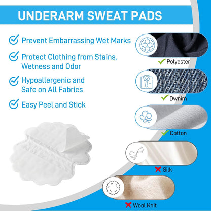 Armpit Sweat Pads - Disposable Underarm Sweat Pads - Antiperspirant Absorbent Odour Blocker Pads Armpit Dress Shields, Fights Hyperhidrosis,For Men &amp; Women (30 Pads 15Pairs)