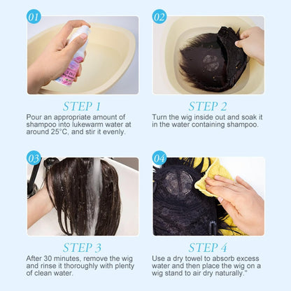 Wig Shampoo and Conditioner 2-in-1, Gentle Formula for Synthetic &amp; Human Hair Wigs, Cleansing, Conditioning &amp; Tangle-Free Maintenance Helper