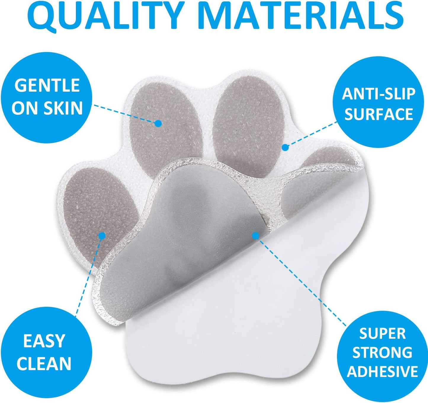 Mudder 20 Pcs Non Slip Bathtub Stickers Non Slip Shower Sticker Adhesive Paw Decals Treads Non Slip Traction to Tubs Bathtub Stickers Anti Slip Applique for Bathtub Pools, Boats, Stairs