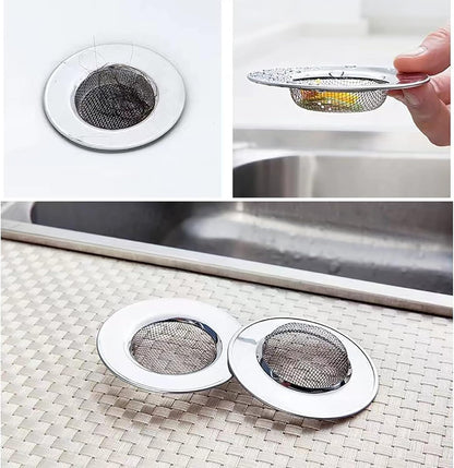 2 PCS Kitchen Sink Strainer,7.8 CM Stainless Steel Drain Strainer,Bathroom Shower Hair Filter Catcher,Prevent Clogging,Fine Mesh for Bathtub, Wash Basin,Kitchen Sink, Bathroom