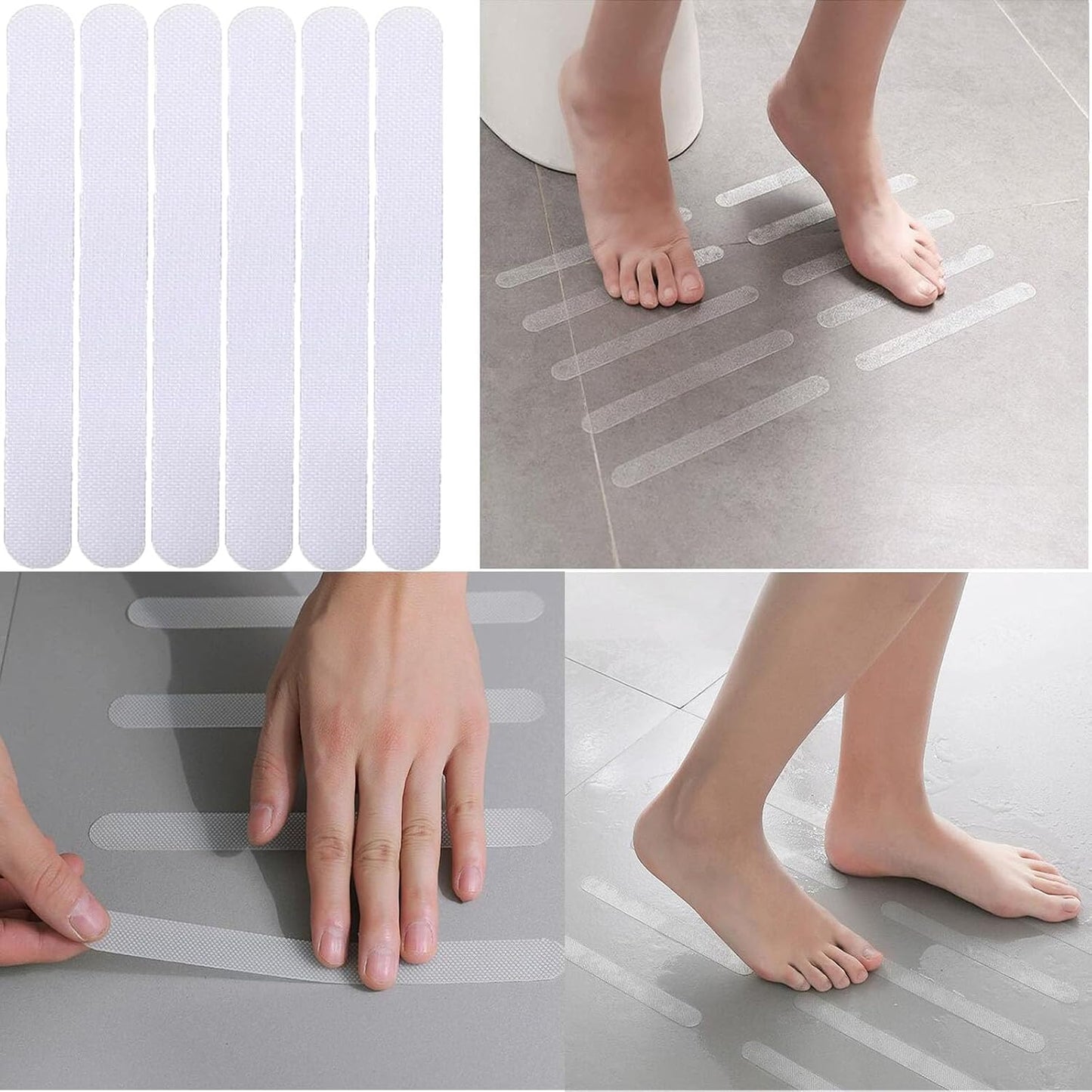 30 anti slip strips for bathtub showers, with 1 plastic scraper self-adhesive anti slip sticker, transparent anti slip shower sticker, used for bathtub showers, stairs, kitchen,