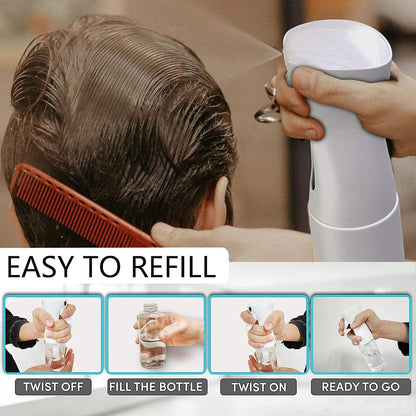 2 PCS Hair Oil Applicator Bottle, Hair Applicator Bottle, Root Comb Applicator Bottle and Continuous Spray Bottle, Portable Plastic Hair Dye Oil Applying Applicator with Graduated Scale, 200ml(white)